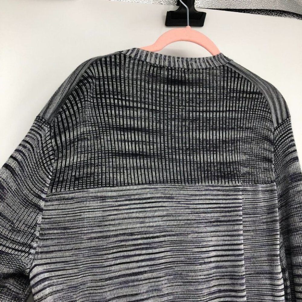 Armani Exchange grey purple space dye button  front rayon cardigan - Picture 8 of 13